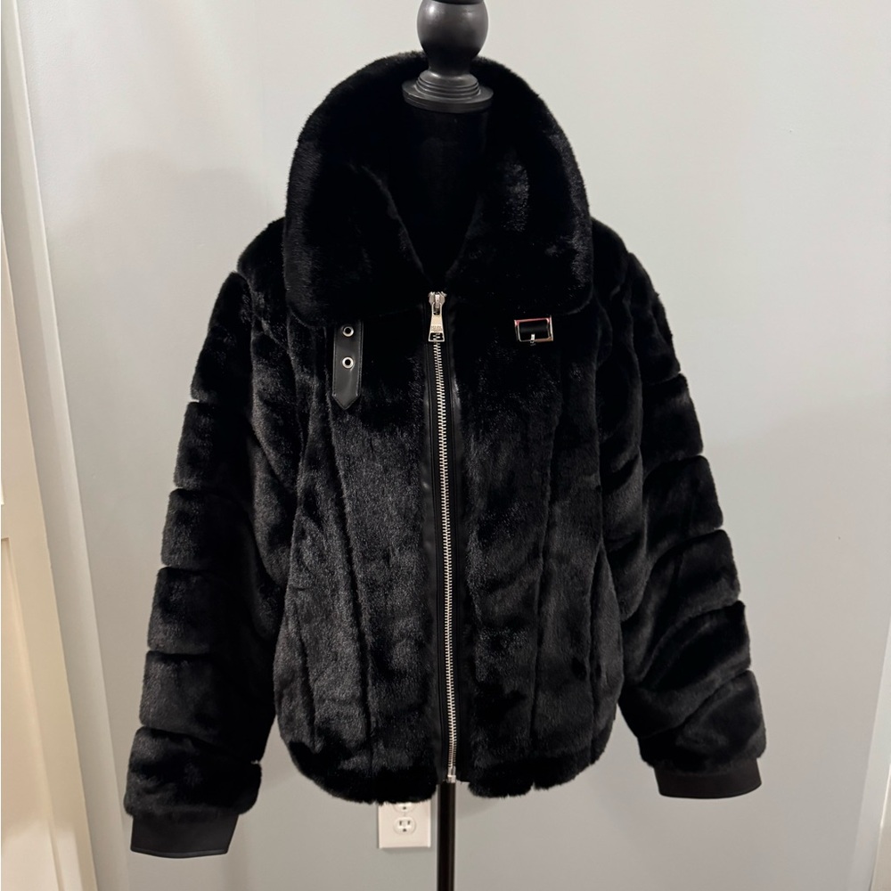 NWOT Karl Lagerfeld Black Teddy Jacket
